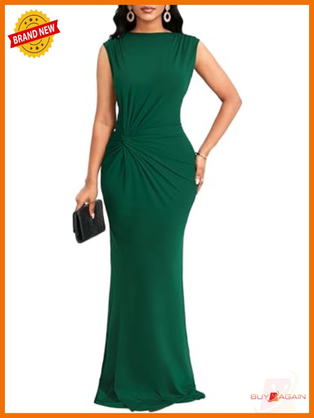 Women's Formal Maxi Dress Sleeveless Bodycon One Shoulder Evening Gown